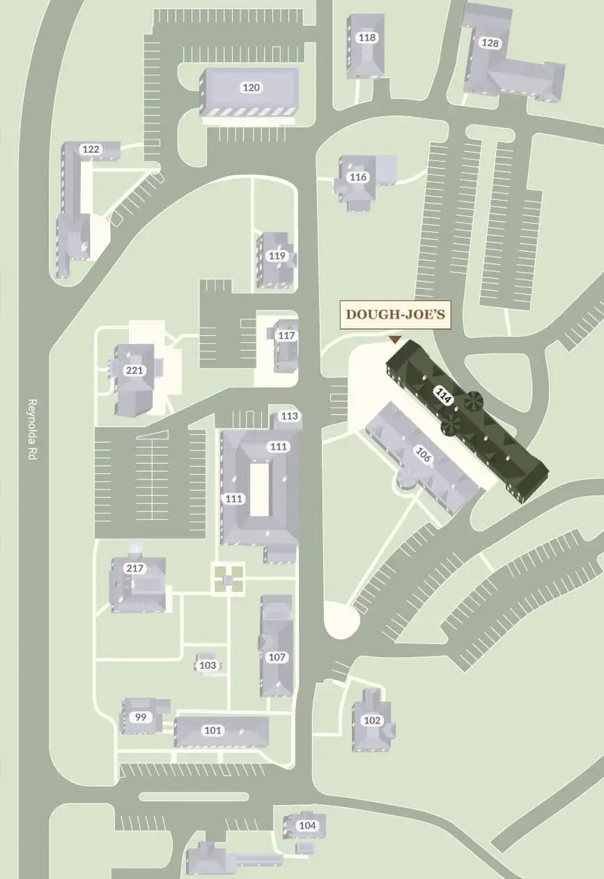 Dough-Joe’s Doughnuts & Coffee Map Dough-Joe’s Doughnuts & Coffee on Reynolda Village Map