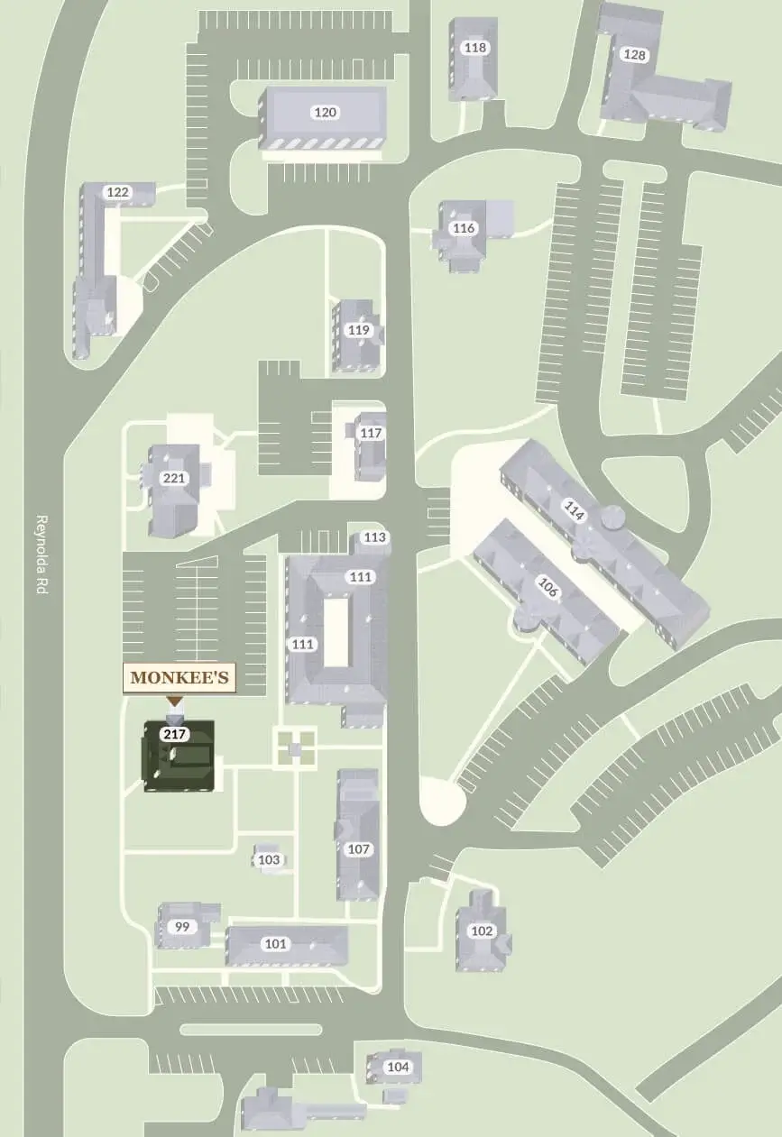 Monkees on Reynolda Village Map
