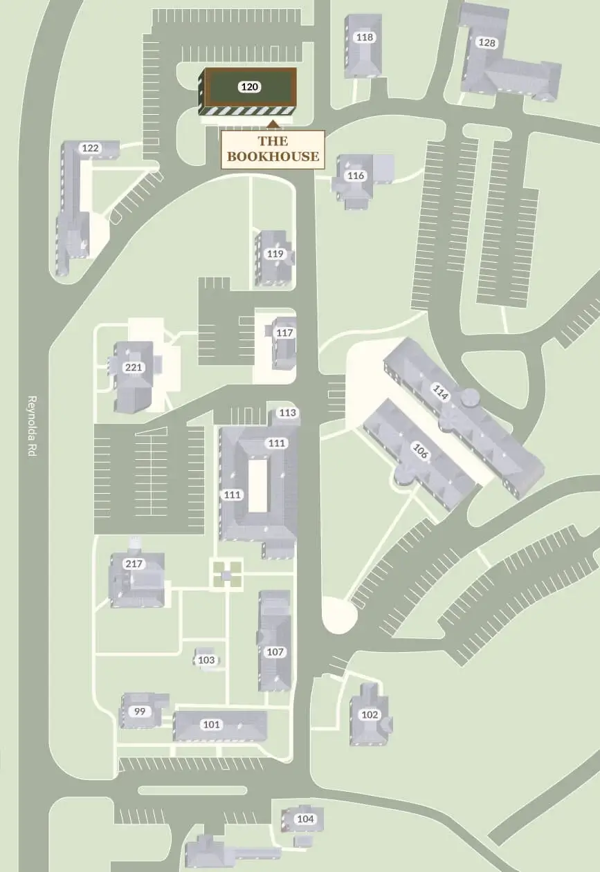 The Bookhouse on Reynolda Village Map