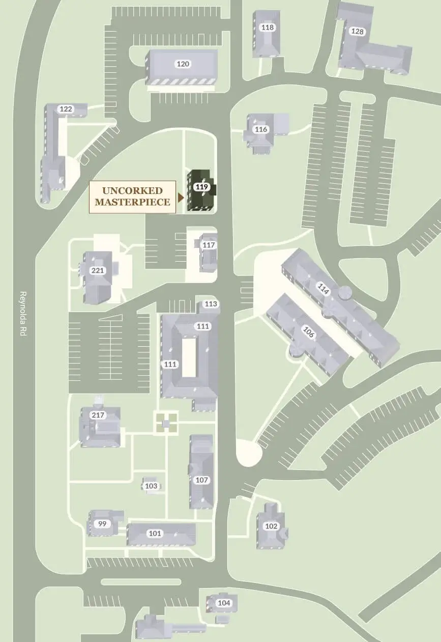 Uncorked Masterpiece on Reynolda Village Map