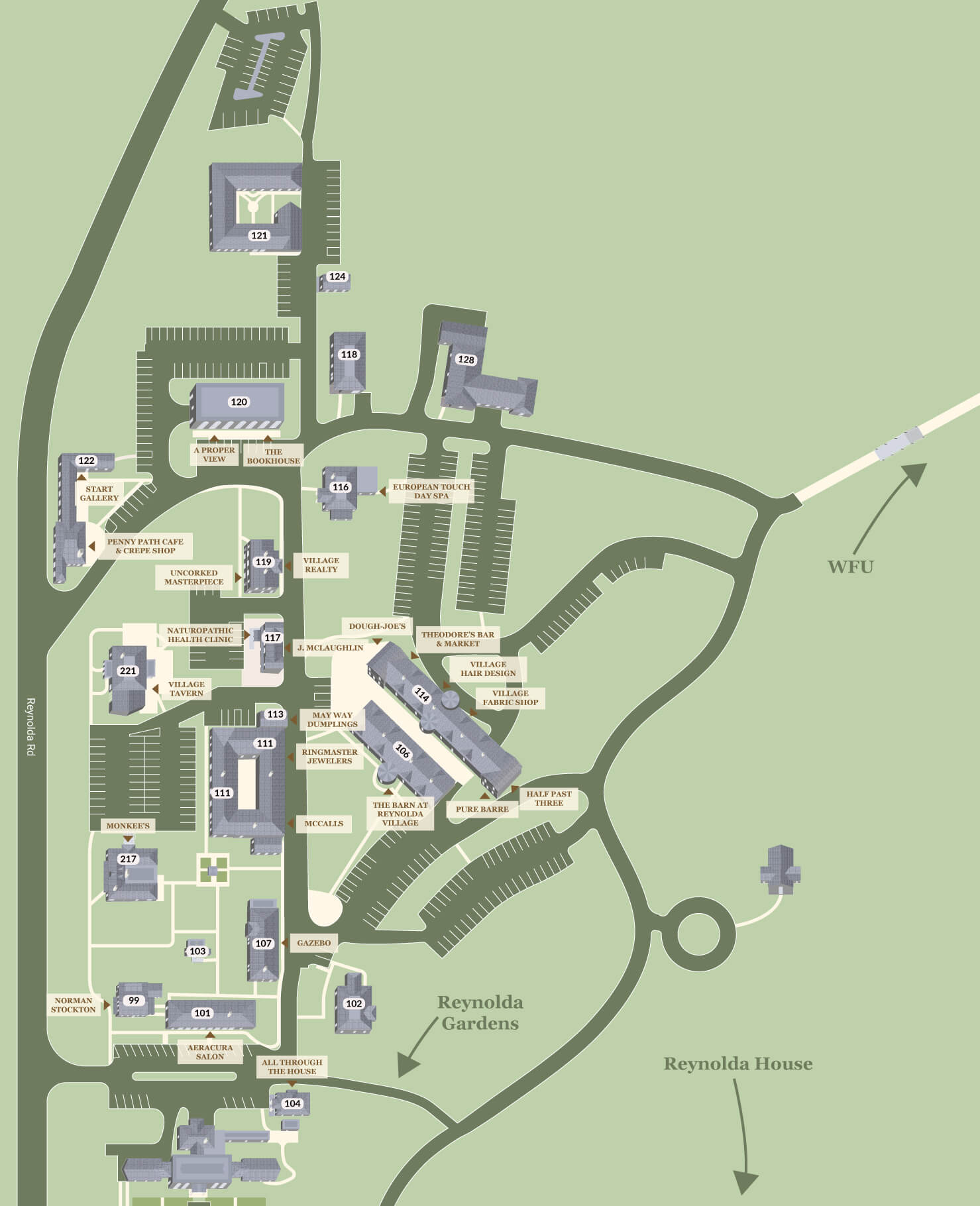 Reynolda Village Map