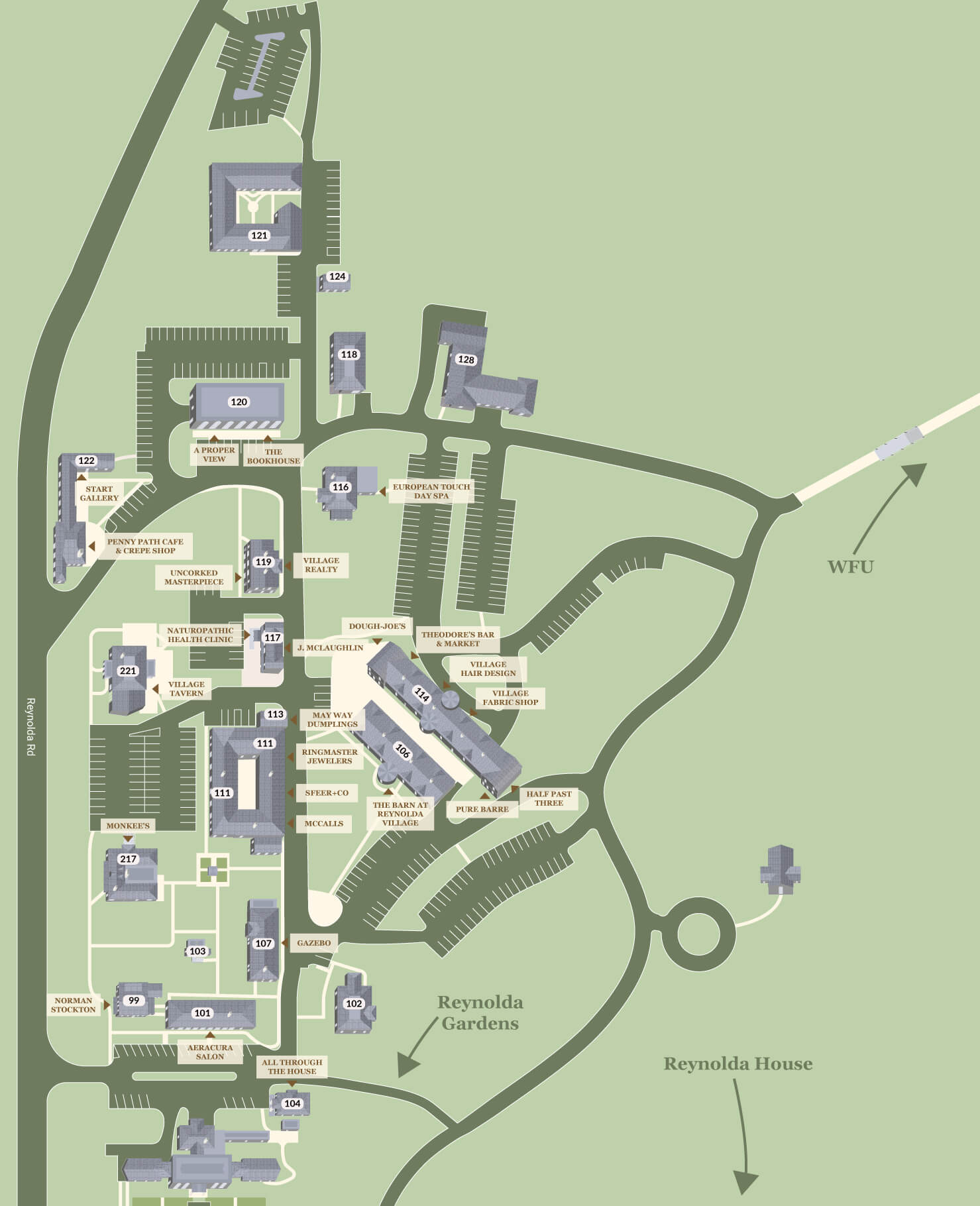 Reynolda Village Map