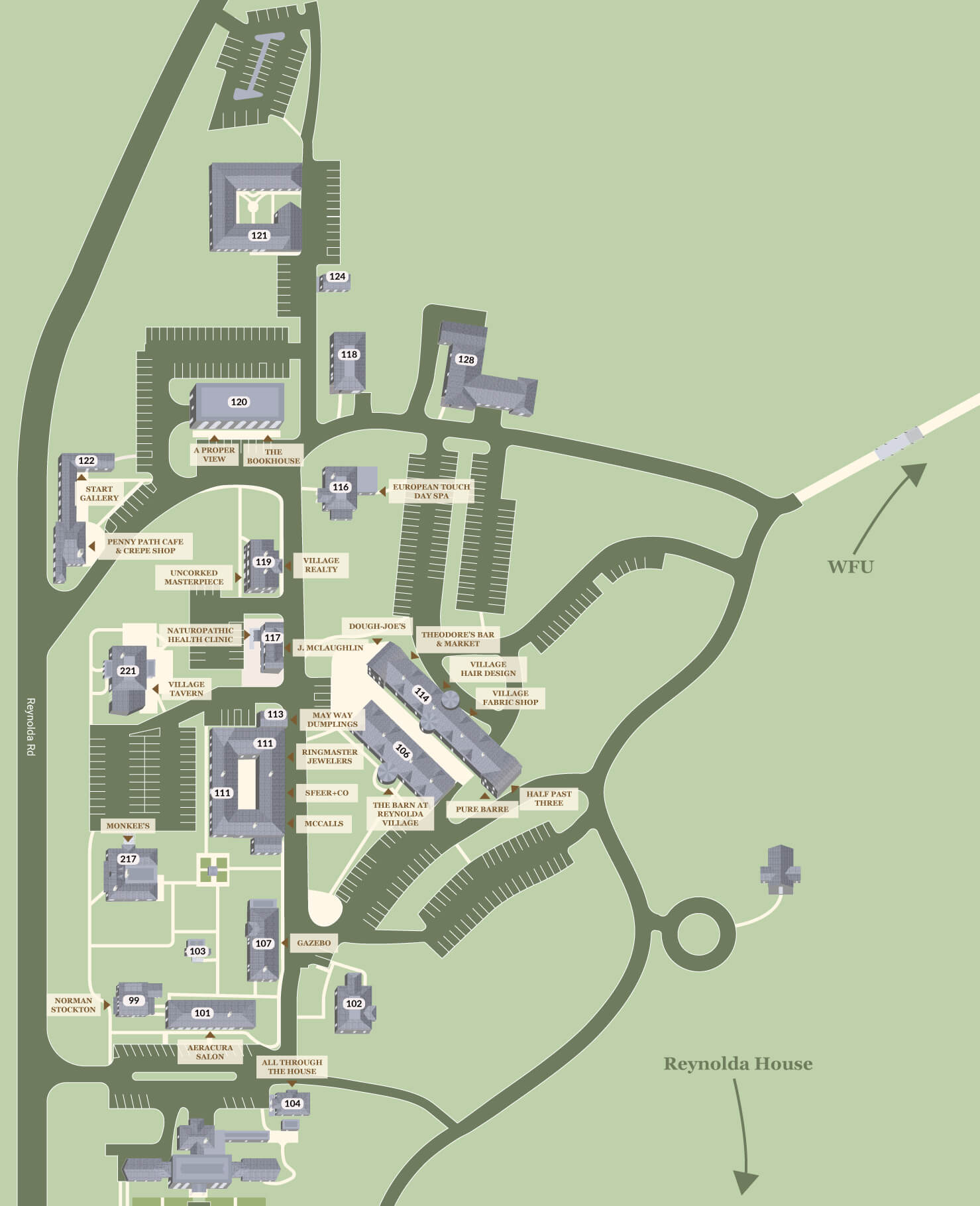 Reynolda Village Map